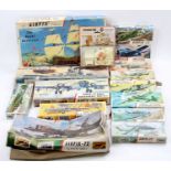 Collection of mixed scale Airfix Military plastic kits, all boxed to include Heinkel HE88, some