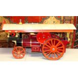 A scratch built wooden display model of a showman's Burrell traction engine