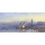 John Mogford (1821-1885) - High and Low lights north of the Tyne, watercolour, signed and dated 1876
