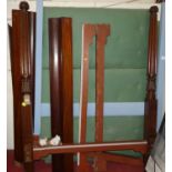 A Victorian mahogany double tester bed, having twin base section, cavetto cornice, and supporting