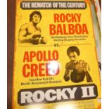 A printed tin advertising sign for Rocky II, 70 x 50cm