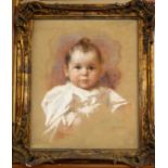 René Joseph Gilbert (1858-1914) - bust portrait of a child, pastel on canvas, signed and dated