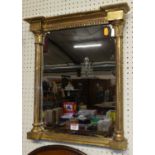 A 19th century gilt wood small pier mirror, of rectangular form with acanthus leaf cappings, 49 x