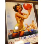 A printed tin advertising sign 'Butlin's for Holidays', 70 x 50cm