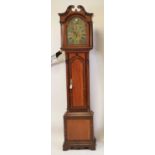 John Dene of London - an early 19th century mahogany and satinwood longcase clock, having a 12" arch