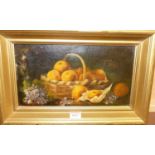 Attributed to Eloise Harriet Stannard (1829-1915) - Still life with basket of oranges, oil on