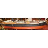 A scale scratch built model of a cruiseliner, length 205cm