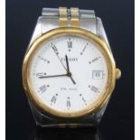 A gentleman's Tissot PR 100 wristwatch, having a signed white dial with Arabic numerals, date