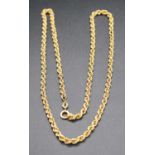 A modern 9ct gold ropetwist necklace, 7g, length 53cm