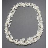 A contemporary silver and multi-cabochon moonstone set necklace, 44cm