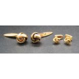 A pair of vintage 14ct gold cufflinks, each fashioned as a ball of wool, 4.5g; together with a