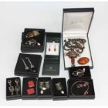 A collection of miscellaneous costume jewellery, to include yellow metal and gem set torque type