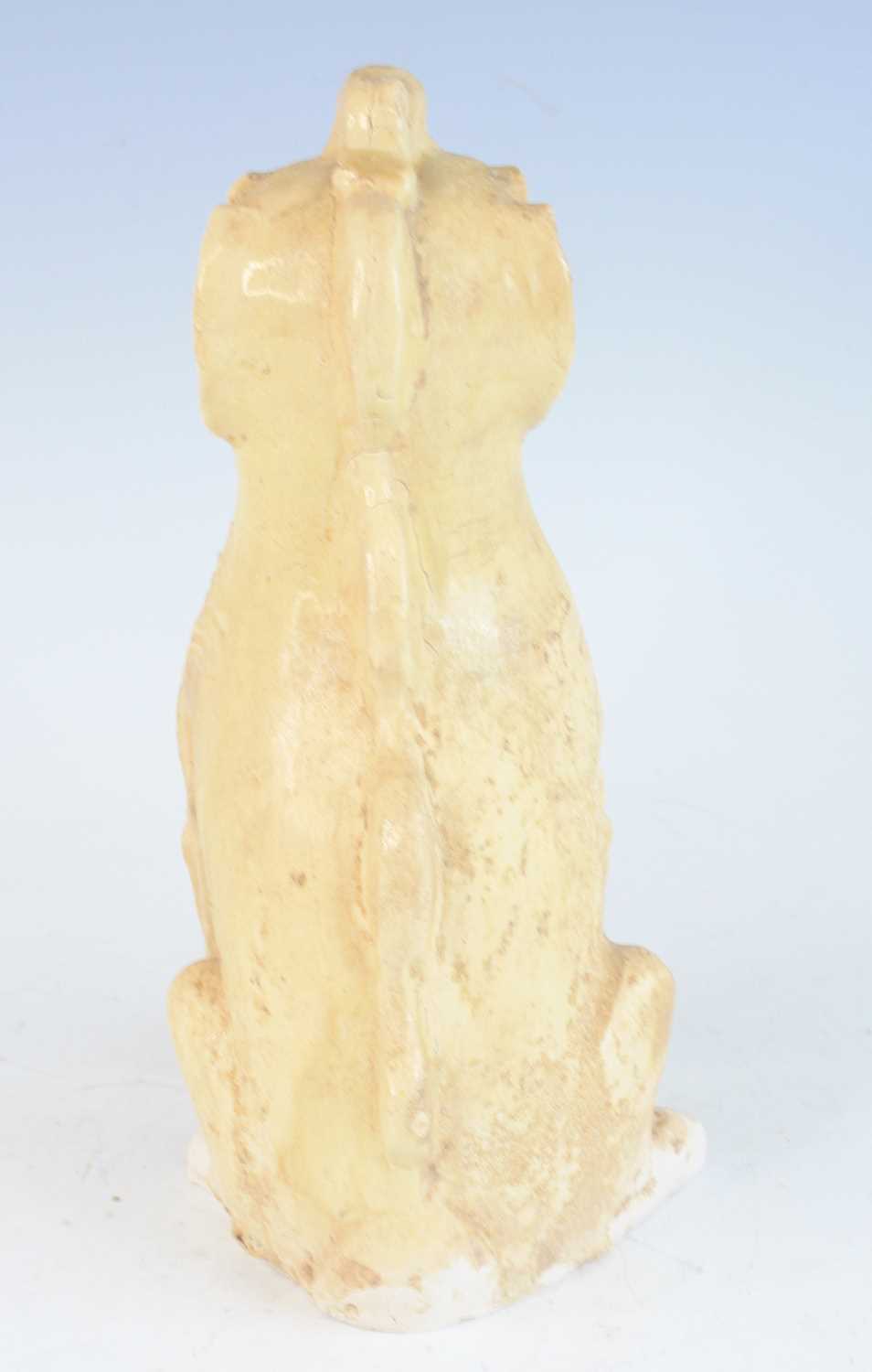 A Chinese Tang Dynasty (618-907) pottery grave figure of an earth spirit, white-straw glazed and - Image 4 of 5