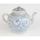 A Chinese late Qing Dynasty (1644-1912) blue and white stoneware teapot and cover, Xuantong