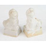 A pair of Chinese possibly Tianqi period (1621-1628) blanc-de-chine pottery miniature incense