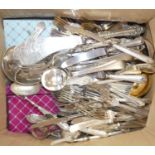 A collection of silver plated and other cutlery