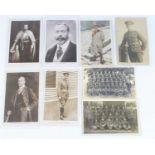 A collection of postcards many depicting King George V, some military examples, together with