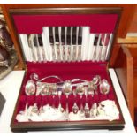 A canteen of silver plated cutlery in the Queens pattern by George Butler & Co. Sheffield, canteen
