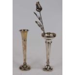 A George VI silver spill vase, of typical trumpet shape, on weighted base, 16.5cm; together with