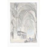 E. Young after Thomas Allom, Interior of Durham Cathederal From The Nine Alters, coloured engraving,