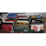 Three boxes of principally art reference and antiques related books, to include The Sistine