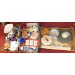 Three boxes of ceramics, to include Wade, studio pottery, and Royal Worcester dinnerwares