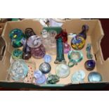 A box of principally 1970s and '80s art glass, to include Mdina, Isle of Wight, Wedgwood etc