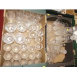 Two boxes of cut crystal glassware to include pedestal drinking glasses by Edinburgh Crystal,