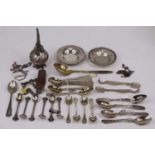 A collection of miscellaneous items, to include a Turkish white metal rose-water dispenser, of
