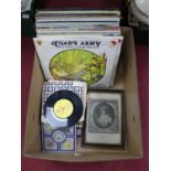 A box of vinyl records to include the Dubliners - A Parcel of Rogues, and Abba - Waterloo