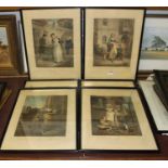 After Francis Wheatley (1747-1801) - a set of six 19th century colour engravings, variously