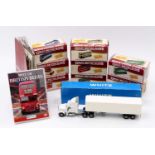 A box of public transport related diecast vehicles and accessories, to include Atlas Editions