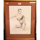 Vernon Ward (1905-1985) - Nude sketch study of a woman, pastel, with further study to reverse,