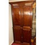 A circa 1900 walnut four door side cupboard, width 110cm