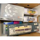 A tray of public transport related diecasts, to include The Corgi Millennium Collection