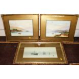 J Wilson - Lock Katrine & Loch Long, pair watercolours, one signed lower right, the other lower