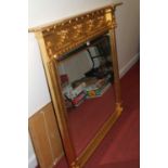 A contemporary French style giltwood overmantel mirror, having a bevelled square mirrorplate, 122
