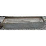A galvanised metal agricultural rectangular livestock feeding trough, length 182.5cmAge related