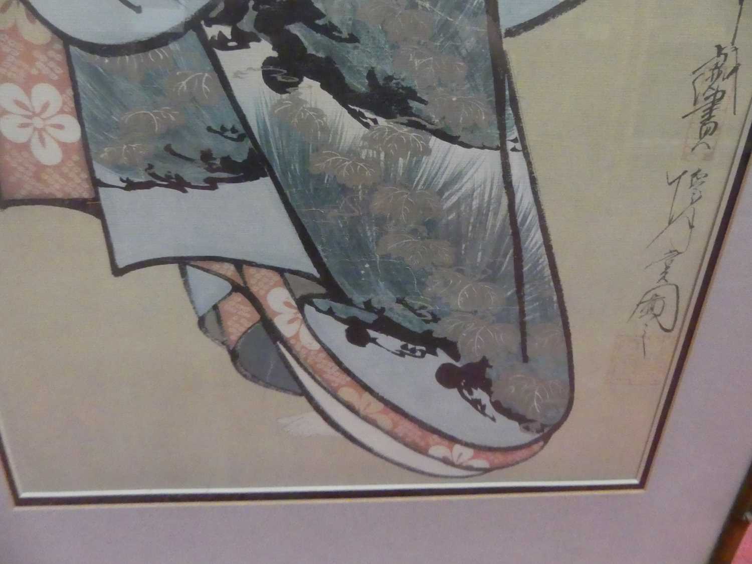 A pair of Japanese school prints of seated immortals; together with a further Japanese colour - Image 8 of 13