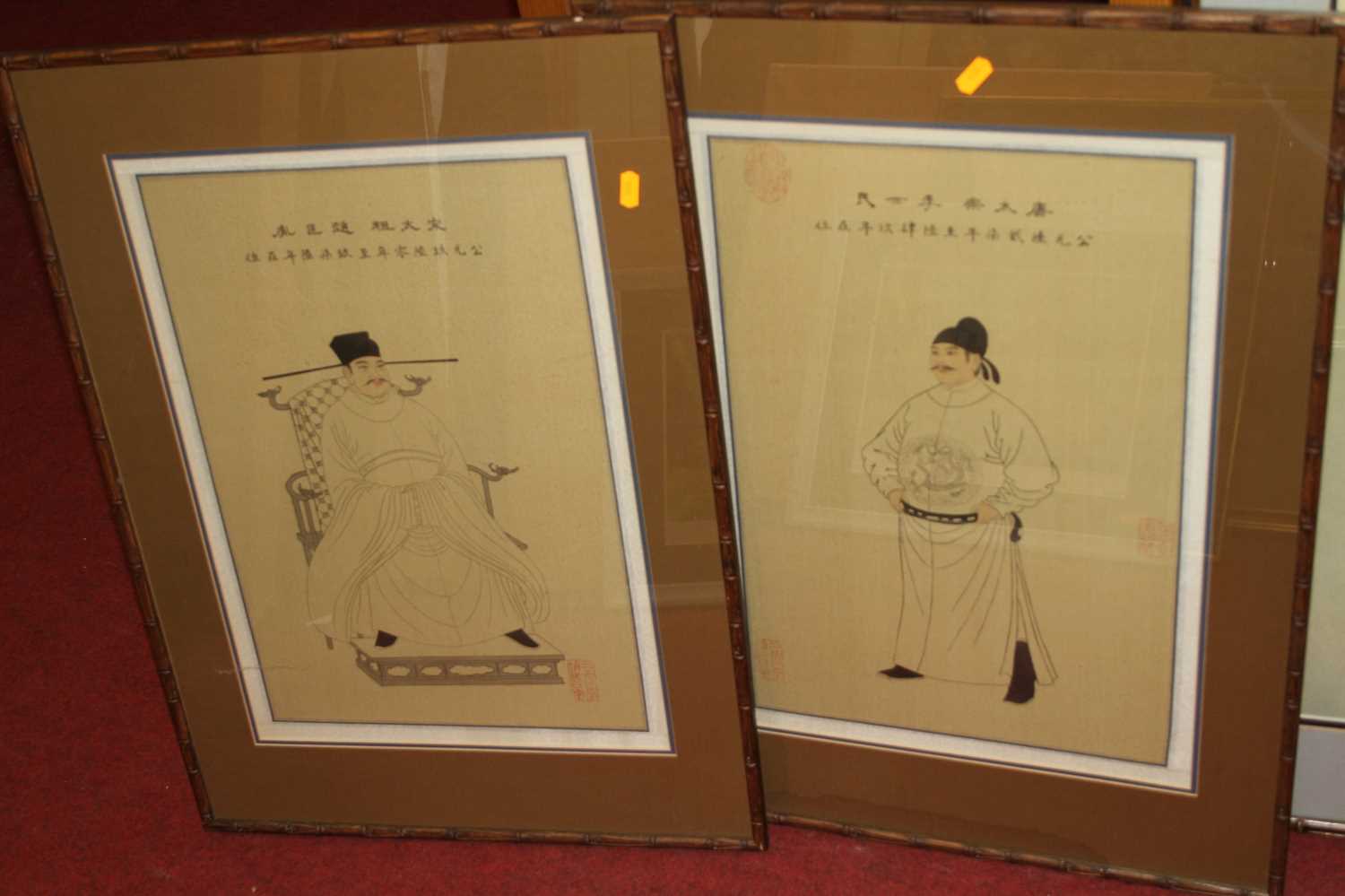 A pair of Japanese school prints of seated immortals; together with a further Japanese colour - Image 2 of 13