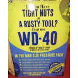 A contemporary printed metal wall sign for WD-40, 70 x 50cm