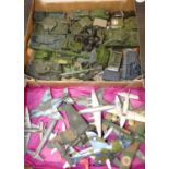 Two trays of Dinky and Corgi Toys military diecasts