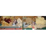 Two boxes of various collectable soft filled and plush toys to include Ty Beanies, Russ Bears and