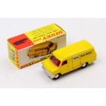 Dinky Toys No. 407 Ford Hertz Transit van comprising yellow body with black base plate and red