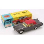 Corgi Toys No. 214S Ford Thunderbird hard-top, metallic grey body with red roof, silver detailing,