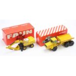 An NZG boxed 1/50 scale Faun construction vehicle group to include an NZG No. 301 O&K D23.2