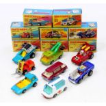 Matchbox Lesney Superfast boxed model group of 8, with examples including No. 11 Flying Bug, No.