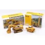 A Conrad Liebherr 1/50 scale construction vehicle group to include a No. 2807/01 Liebherr RL52