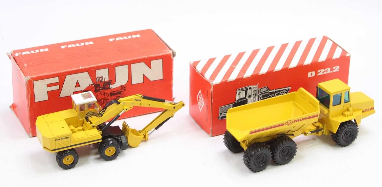 An NZG boxed 1/50 scale Faun construction vehicle group to include an NZG No. 301 O&K D23.2 - Image 2 of 2