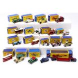 A collection of boxed Matchbox Lesney diecasts, with examples including a Model of Yesteryear Y8
